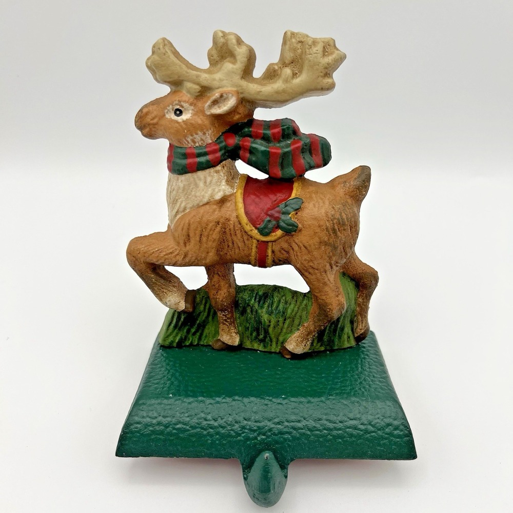 Eddie Bauer Home Reindeer Stocking Holder Cast Iron Holds Up to 2.5 Lbs